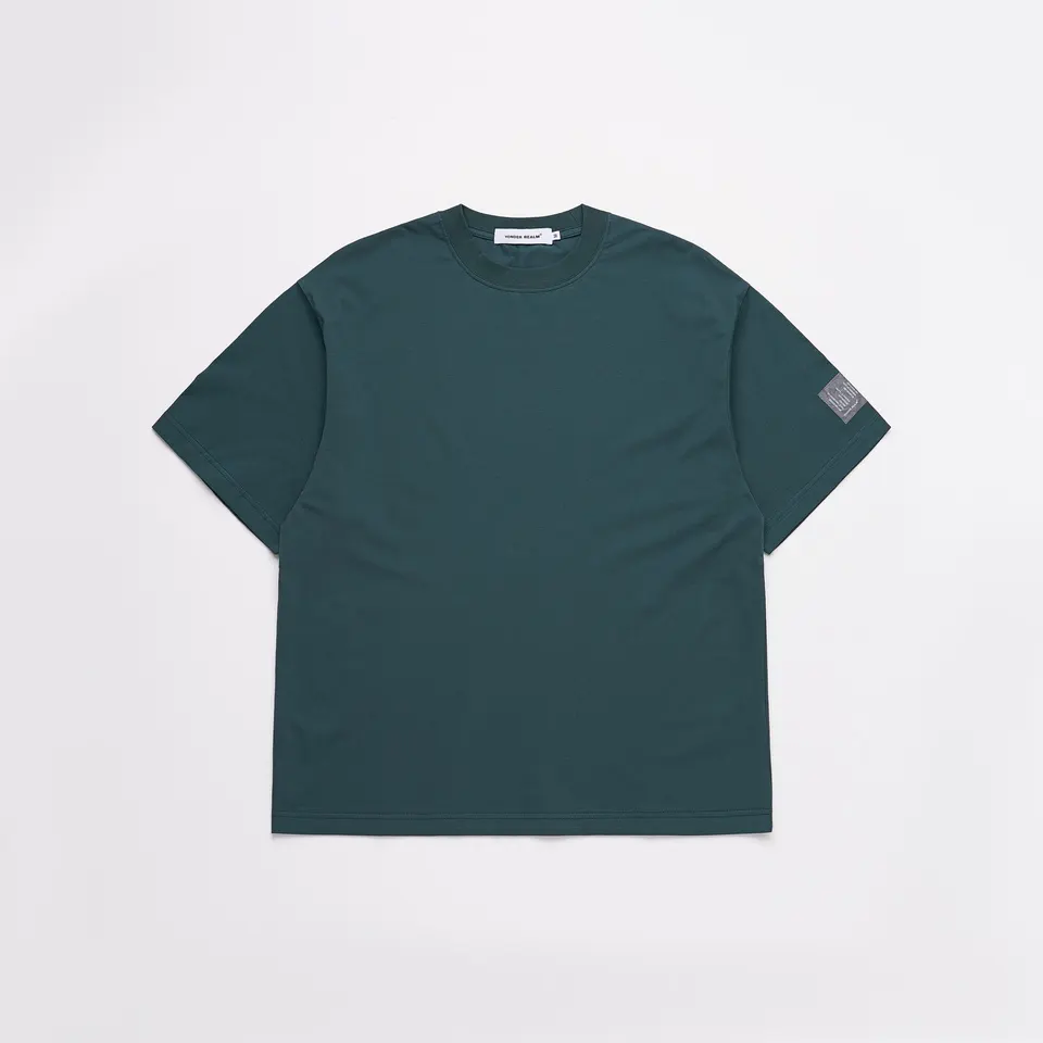 YONDER REALM 26SS 天竺棉纯色混纺袖标短袖日系休闲宽松T恤圆领