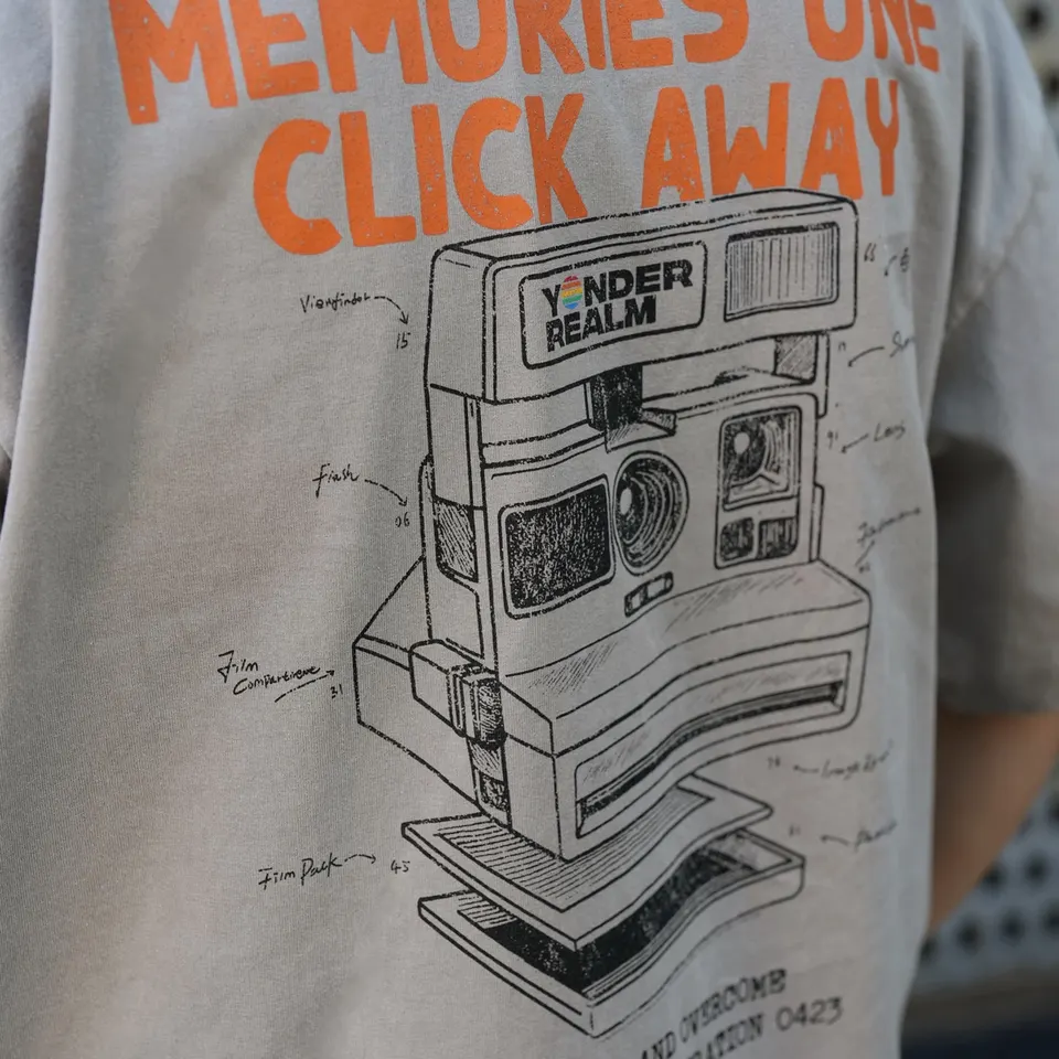 竹节棉标语短袖
